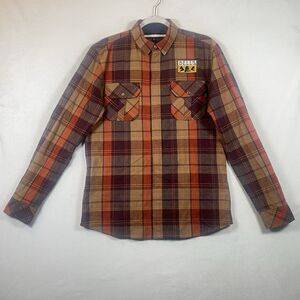 Tankfarm & Co Bell’s Brewery Plaid Shirt Men’s M Zip Front Snap Pockets Cotton